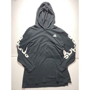 Adidas Hoodie Boys XL 18-20 Black Sweatshirt Youth Outdoor Logo Pull Over